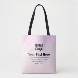 Your Logo & Text | Pink & Peach Ombre Tygkasse