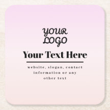 Your Logo & Text | Pink & Peach Ombre