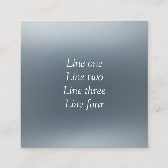 Your message here gray blue metallic background te fyrkantigt visitkort (Framsida)