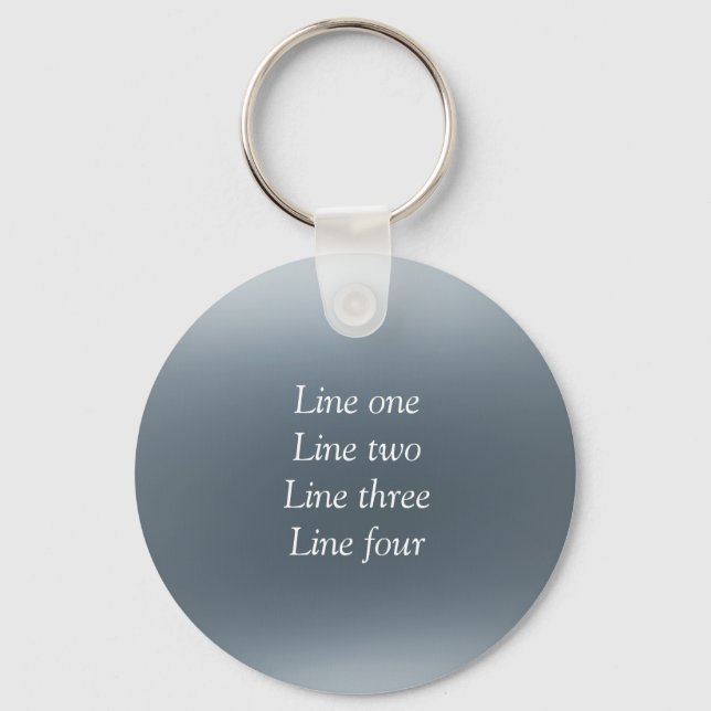 Your message here gray blue metallic background te nyckelring (Framsida)
