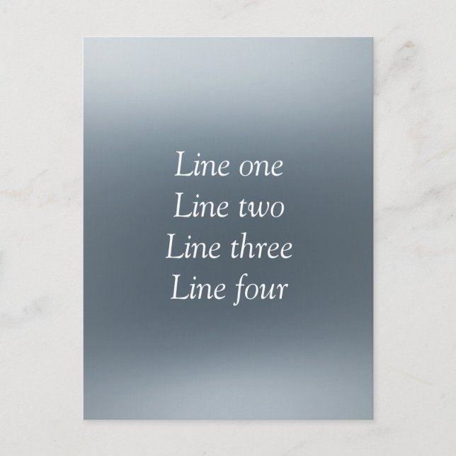 Your message here gray blue metallic background te vykort (Framsida)