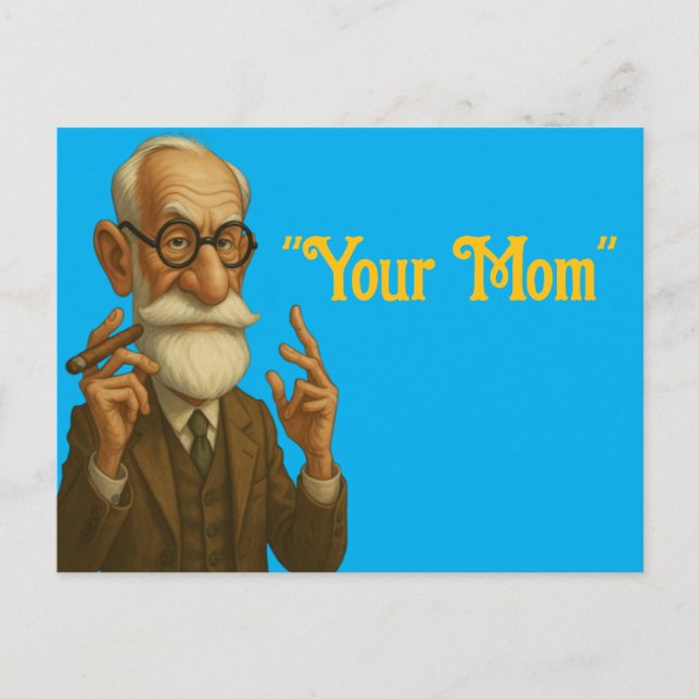 "Your Mom" Freud Postcard – Sarcastic Psychology-I Vykort (Framsida)