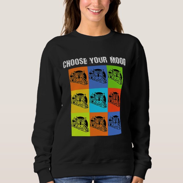 Your Mood To Choose   Grumpy Rude Cat Theme T Shirt (Framsida)