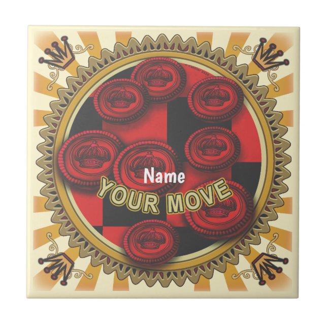 Your Move Checkers tile Kakelplatta (Framsidan)