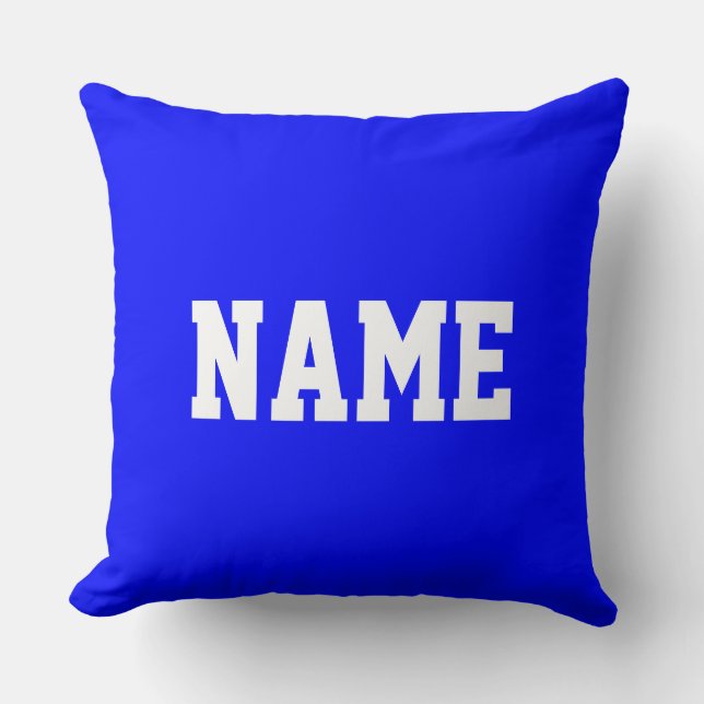 YOUR NAME Fun Athletic Text On Bright Royal Blue Kudde (Framsida)