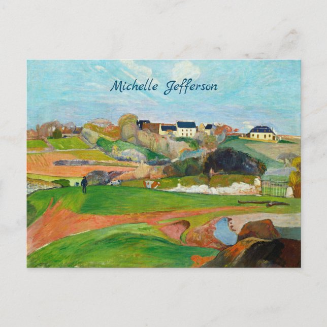 Your Name Impressionist Pastoral Painting Gauguin Vykort (Framsida)