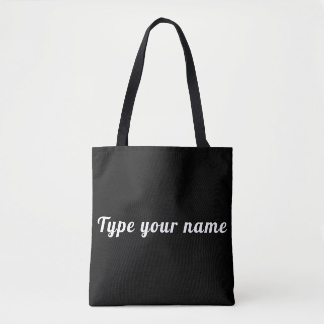 Your Name on Black Tote Bag Tygkasse (Framsida)