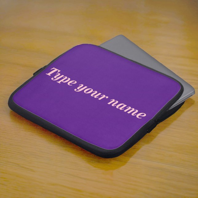 Your Name on Purple Laptop Sleeve (Purple laptop sleeve with your name)