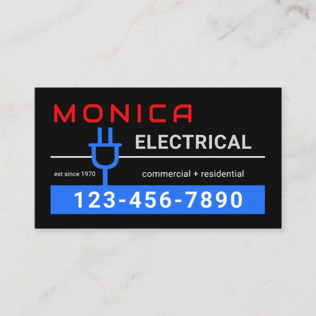 Your Name Powers Electric Plug Visitkort (Framsida)