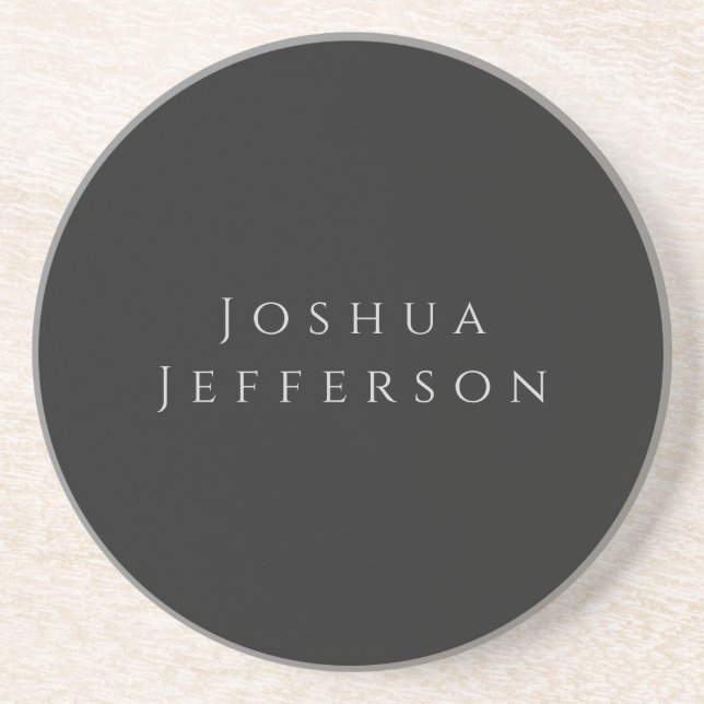 Your Name Professional Creative Plain Black Grey Underlägg (Framsidan)