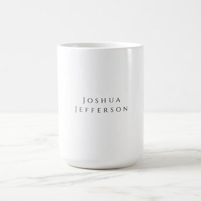 Your Name Professional Creative Plain Black White Kaffemugg (Center)