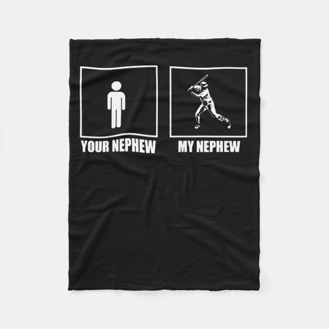 Your Nephew My New Phew Baseball  Fleecefilt (Framsidan)