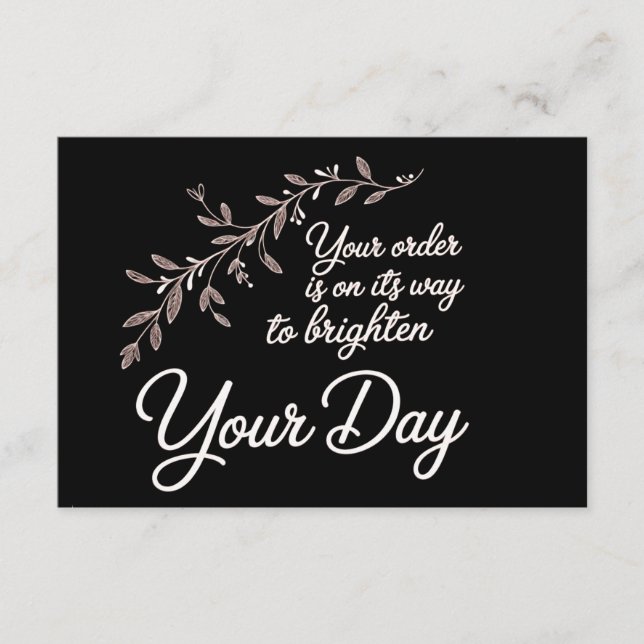 Your Order is On Its Way Flat Thank You Card Tack Kort (Framsida)