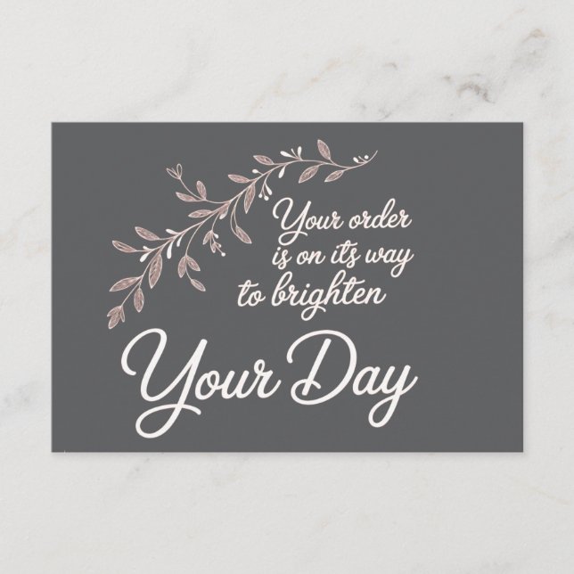 Your Order is On Its Way Flat Thank You Card Tack Kort (Framsida)