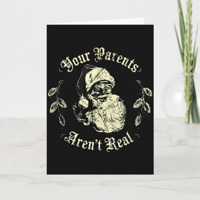 Your Parents Aren't Real Funny Santa Christmas  Kort (Framsida)