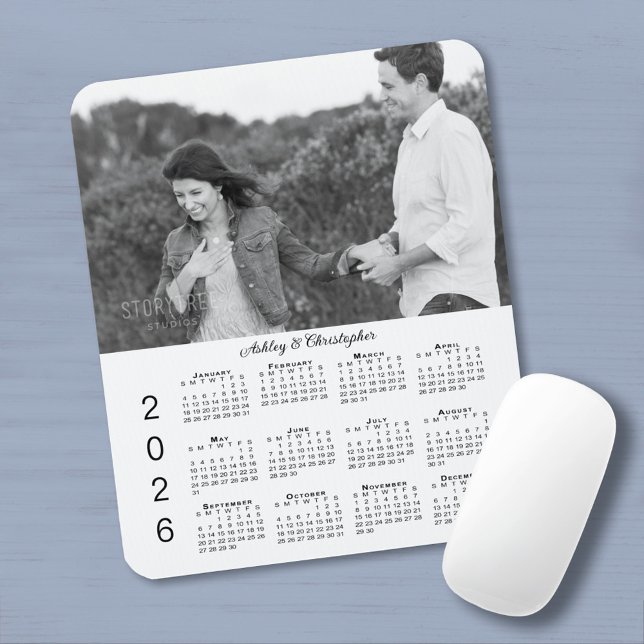 Your Photo Names Personalized 2026 Calendar Musmatta (Your Photo Names Personalized 2026 Calendar Mouse Pad, in situ)