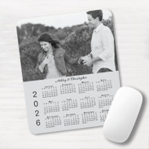 Your Photo Names Personalized Gray 2026 Calendar