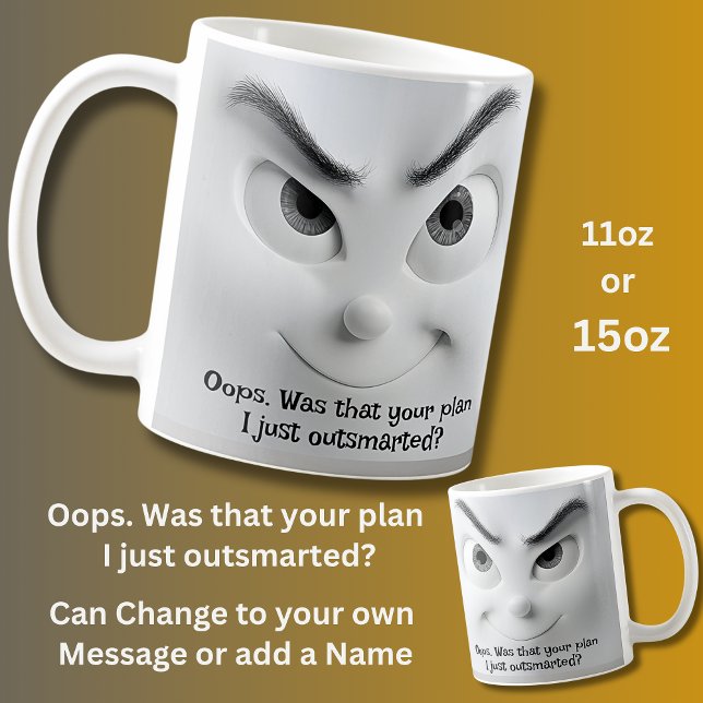 Your Plan? Add Name Message,  Expressive Face  Kaffemugg (Skapare uppladdad)