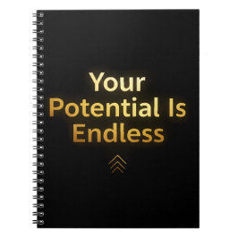Your Potential Is Endless – Elegant Gold notebook  Anteckningsbok