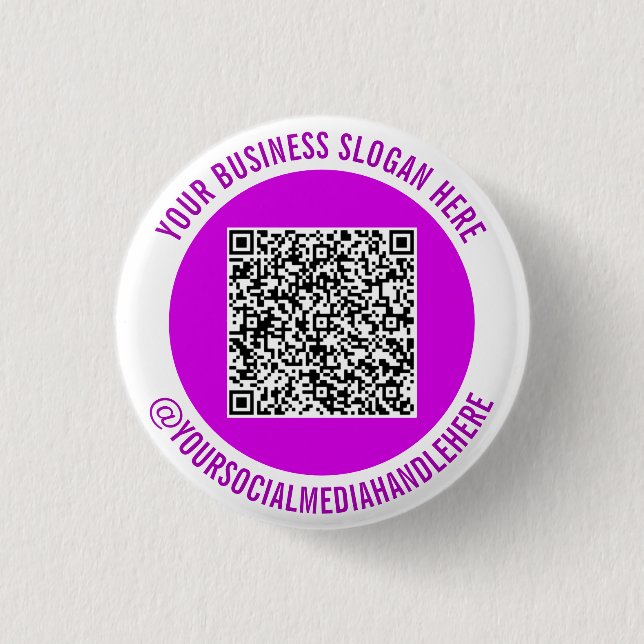 Your QR Code Info Social Media Promotional Button Knapp (Framsida)