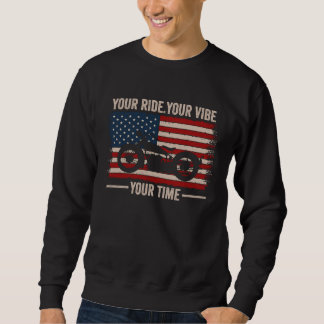 Your Ride Your Vibe Your Time Cruiser American Fla Lång Ärmad Tröja