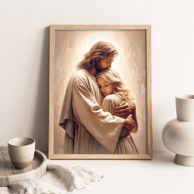 Your Saviour, Christian Painting, Jesus Hugging  Poster (Skapare uppladdad)