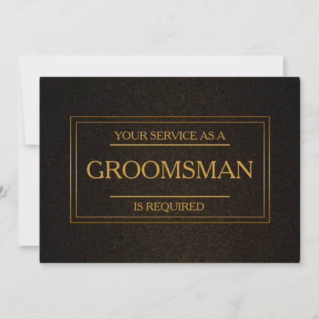 Your Service Is Requested as Groomsman Invitation Inbjudningar (Framsida)