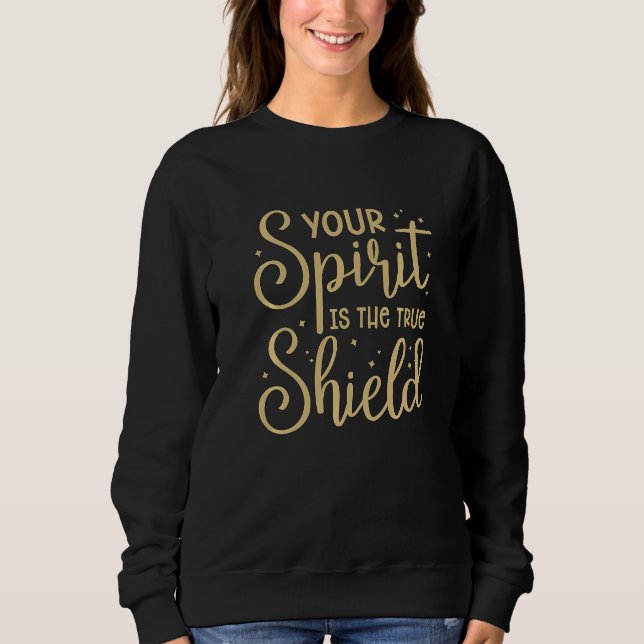 Your Spirit Is The True Shield Sport Samurai Fight T Shirt (Framsida)