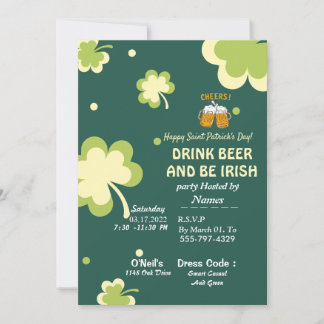Your St. Patrick's Day party invitation card Spara Datumet