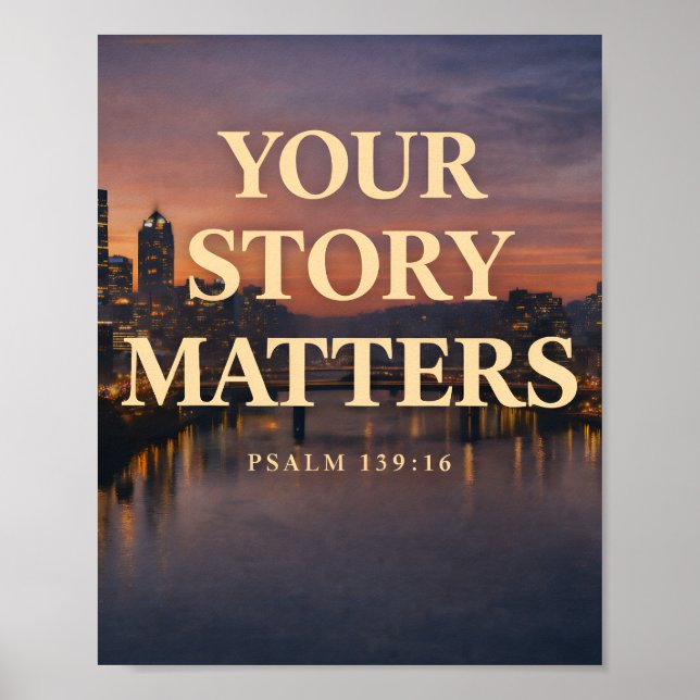 Your Story Matters Christian Skyline Design Poster (Framsidan)