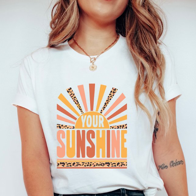 Your Sunshine Sunburst; Retro Leopard Summer  T Shirt (Skapare uppladdad)