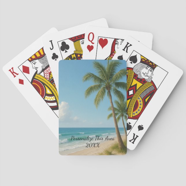 Your Text & Photo Customizable Playing Cards Casinokort (Baksidan)