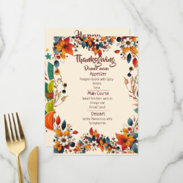 YOUR THANKSGIVING DINNER WITH A CUSTOMIZED MENU MENY