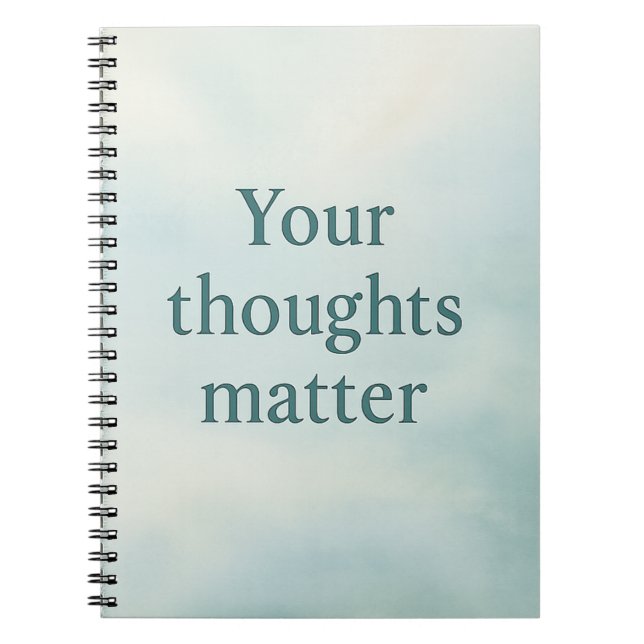Your Thoughts Matter – Calm Pastel Motivational Anteckningsbok (Framsidan)