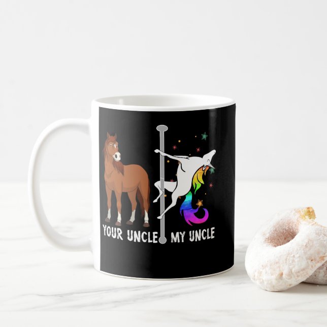 Your Uncle My Uncle Funny Unicorn Birthday Gift Kaffemugg (Med munk)