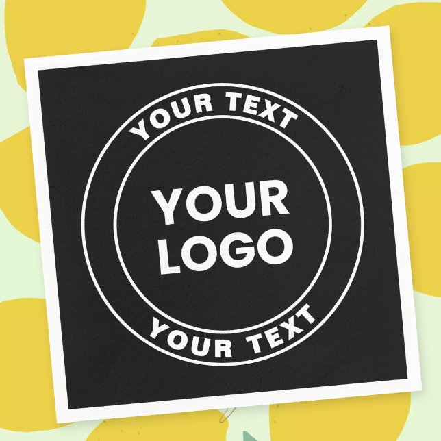 Your Uploaded Logo + Bold Circular Text  Pappersservett (Skapare uppladdad)
