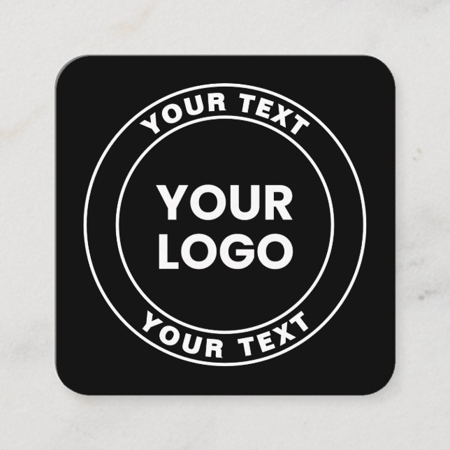 Your Uploaded Logo + Bold Circular Text  Tilläggskort (Framsida)