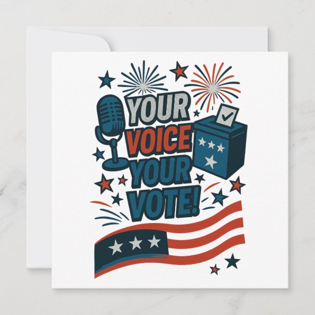 Your Voice Your Vote Patriotic Election  Inbjudningar (Framsida)