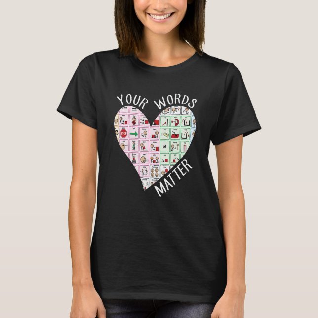 Your Word Matter Heart Back To School Teacher Stud T Shirt (Framsida)