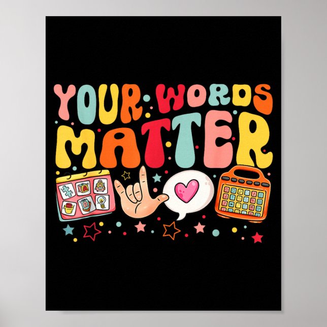Your Words Speech Therapy Language Pathologist Slp Poster (Framsidan)
