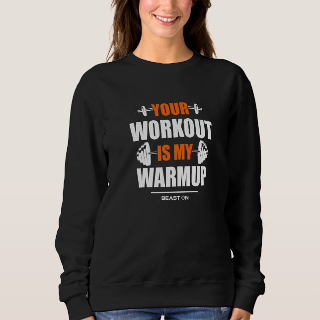 Your Workout is Warmup Orange Gym Fitness Bodybuil T Shirt (Framsida)