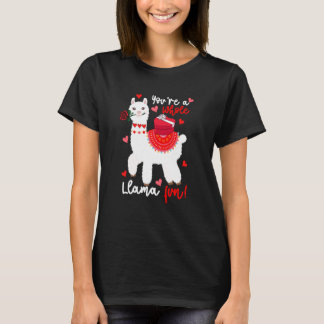 You're A Whole Llama Fun Valentine Llama Flowers F T Shirt