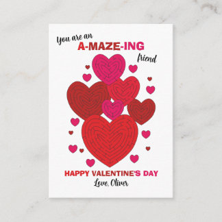 You're Amazing Maze Classroom Valentine Note Card Anteckningskort