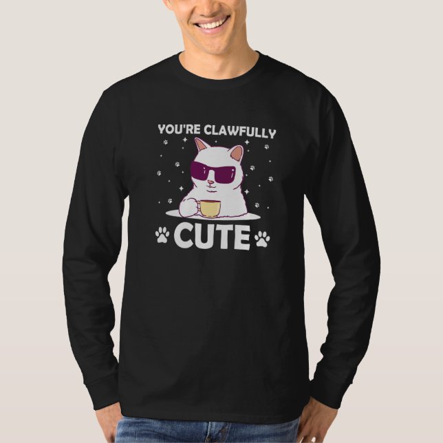 You're Clawfully Cute Cat Couples Kitten T Shirt (Framsida)