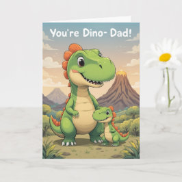 Youre Dino Mite Pappa Cute Dinosaur Fars dag Kort