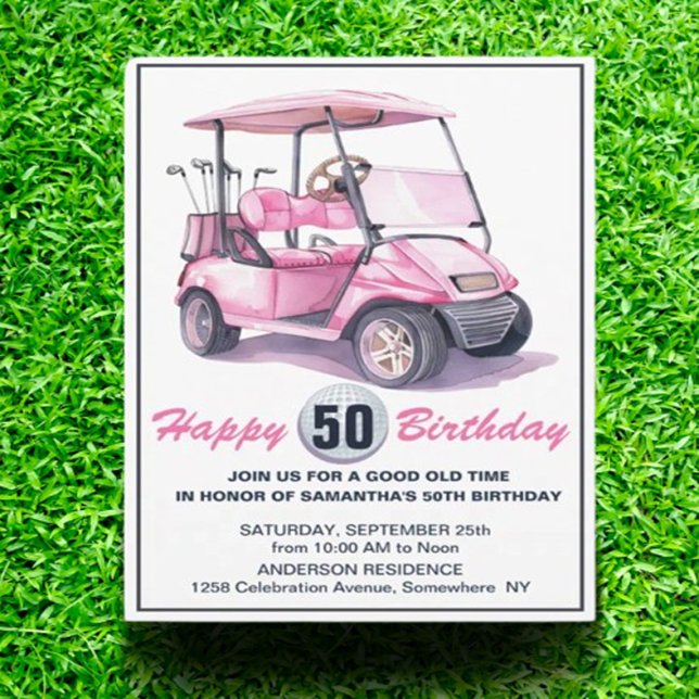  You're Invited to a Tee-rific 50th Golf Party Inbjudningar (nvite you to a special celebration as I hit the big 5-0)
