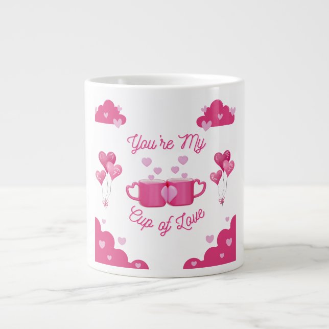 You're My Cup of Love – Romantic Gift Art Print   Jumbo Mugg (Framsidan)