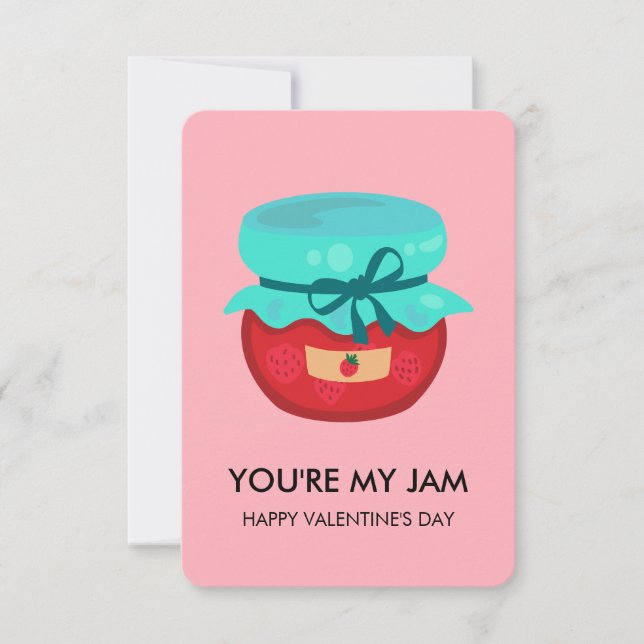 You're My Jam Valentine, Kids School Classroom Anteckningskort (Framsida)