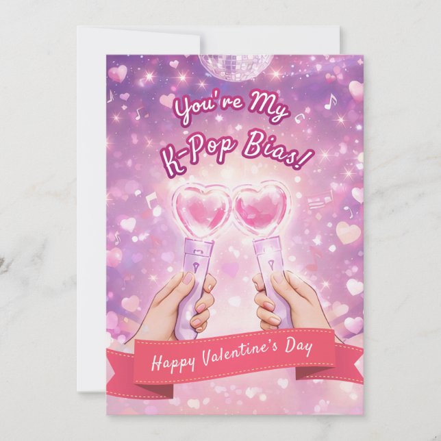 You're My K-Pop Bias! Valentine's day card Julkort (Framsida)