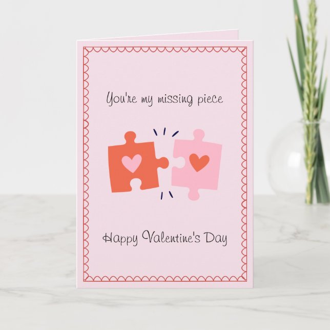 You're My Missing Piece Funny Valentines Day Helgkort (Framsida)